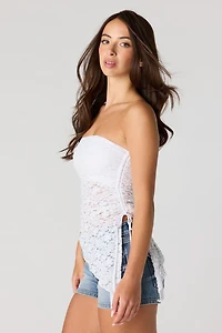 Haut tubulaire asymétrique en dentelle