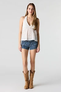 Lace Halter Babydoll Top