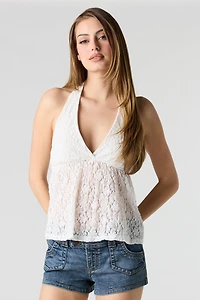 Haut bain-de-soleil de style nuisette en dentelle