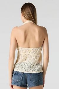 Lace Halter Babydoll Top