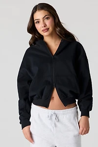 Luxe Fleece 2 Way Zip-Up Boxy Hoodie