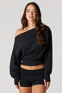 Luxe French Terry Off Shoulder Sweatshirt
