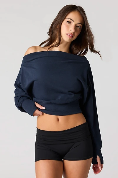 Luxe French Terry Off Shoulder Sweatshirt