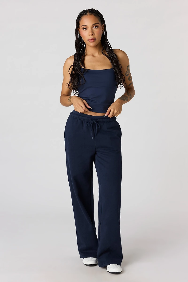 Pantalon d'entraînement baggy en molleton de luxe à taille basse