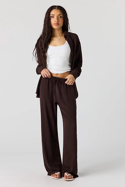 Pantalon fluide à jambe large