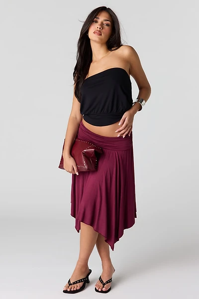 Jupe midi asymétrique