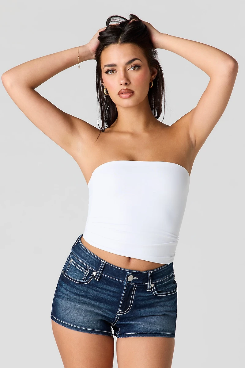 Low Rise Stitch Denim Short