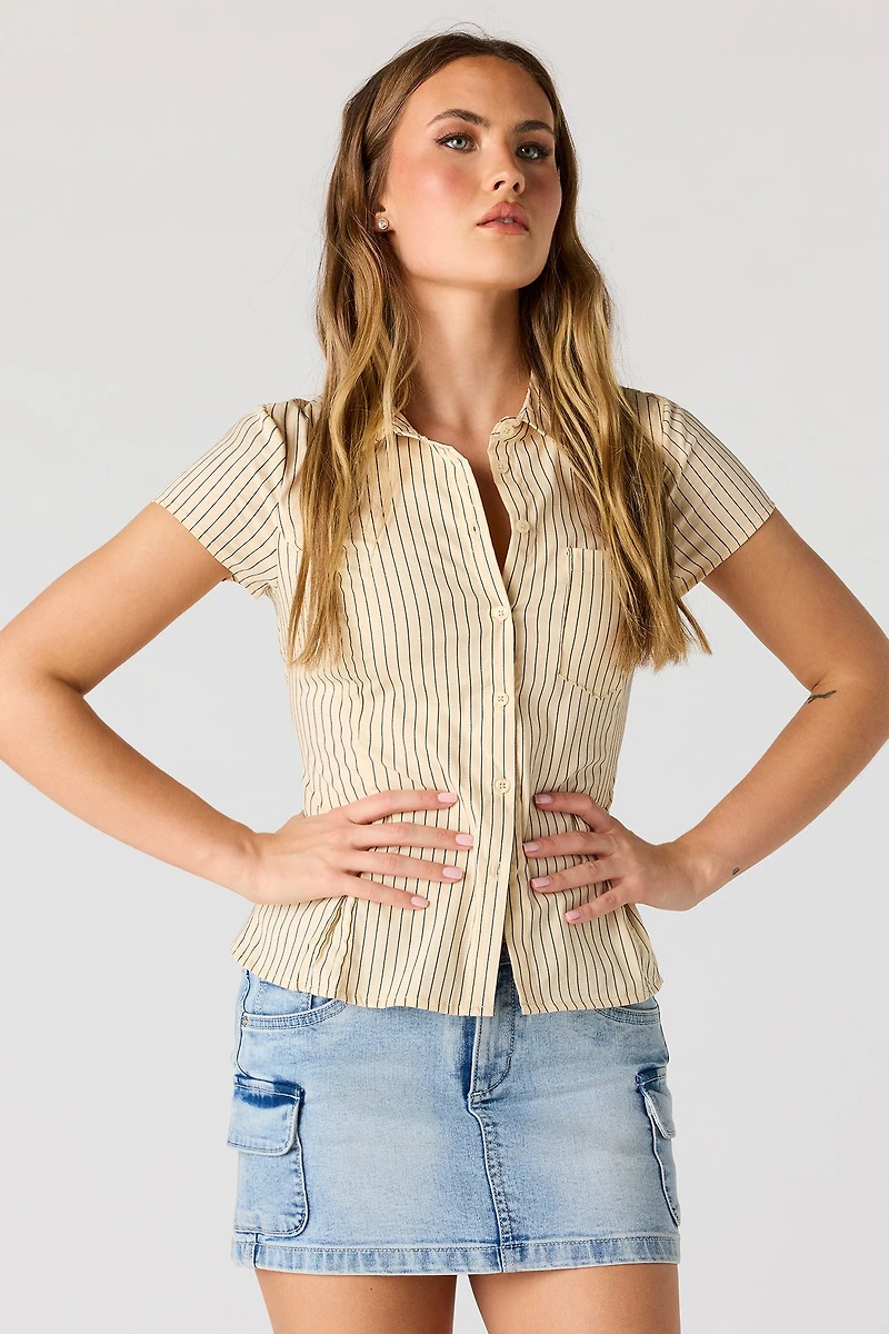 Jupe-short cargo en denim à taille basse
