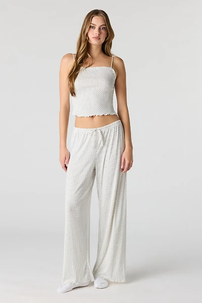 Ensemble pyjama avec débardeur en pointelle et pantalon