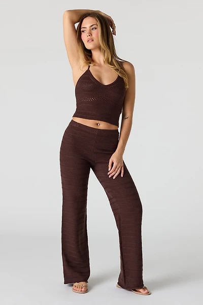 Ensemble avec débardeur bain-de-soleil et pantalon crochetés