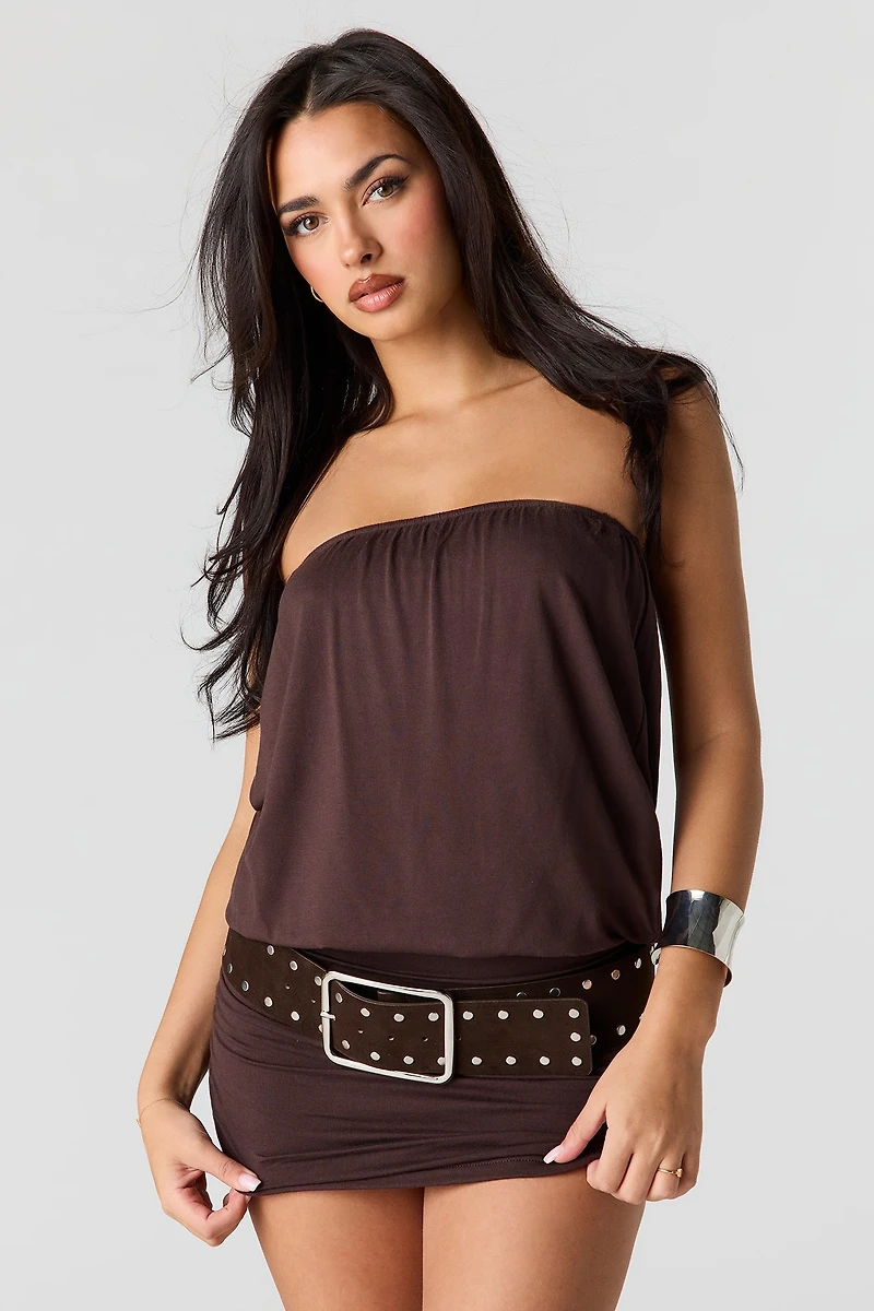 Ruched Tube Mini Dress