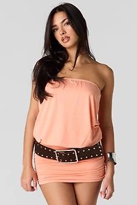 Ruched Tube Mini Dress