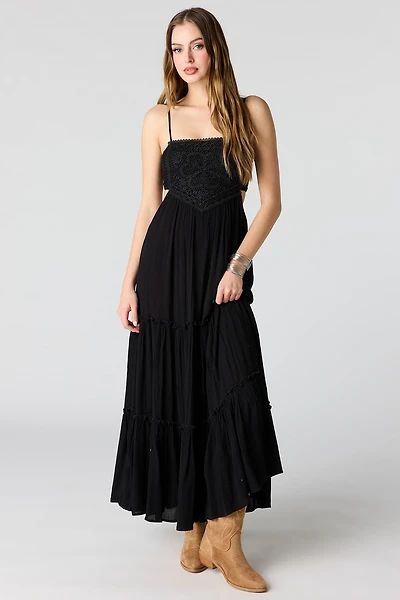 Textured Tiered Midi Dress