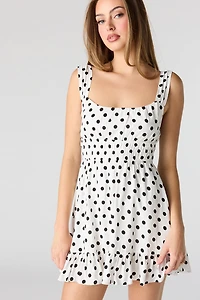 Minirobe imprimée à encolure dégagée