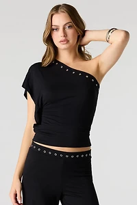 Off Shoulder Grommet Top