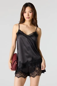 Satin Lace Trim Short