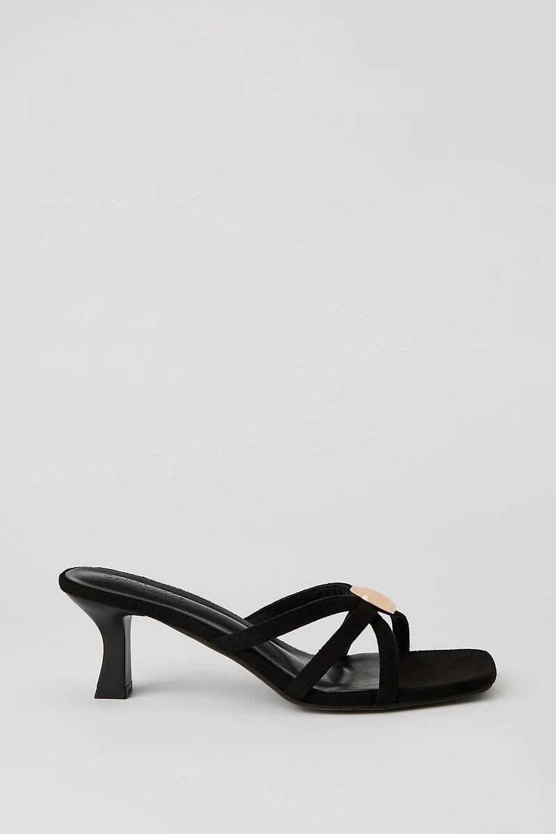 Metal Detail Strappy Kitten Heel