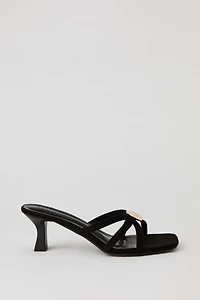 Metal Detail Strappy Kitten Heel