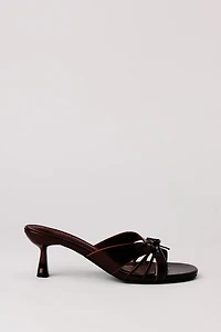 Mules à talons bobine avec brides et boucles