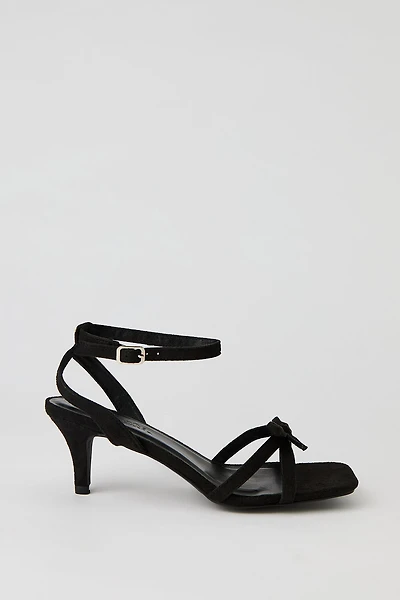 Faux Suede Strappy Bow Heel