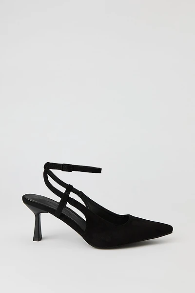Faux Suede Slingback Kitten Heel