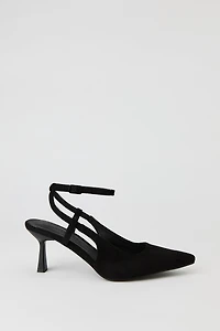 Faux Suede Slingback Kitten Heel