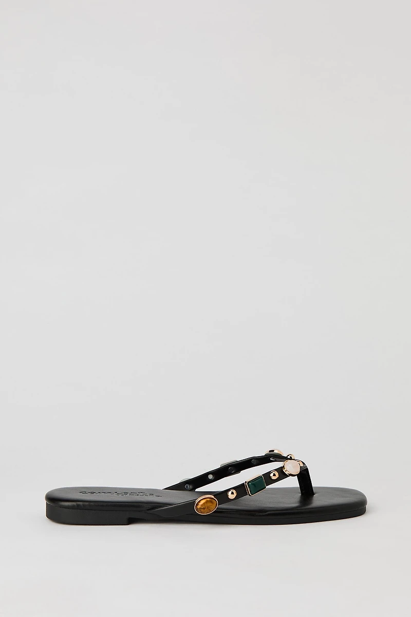 Stone Bead Thong Sandal