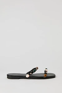 Stone Bead Double Band Sandal