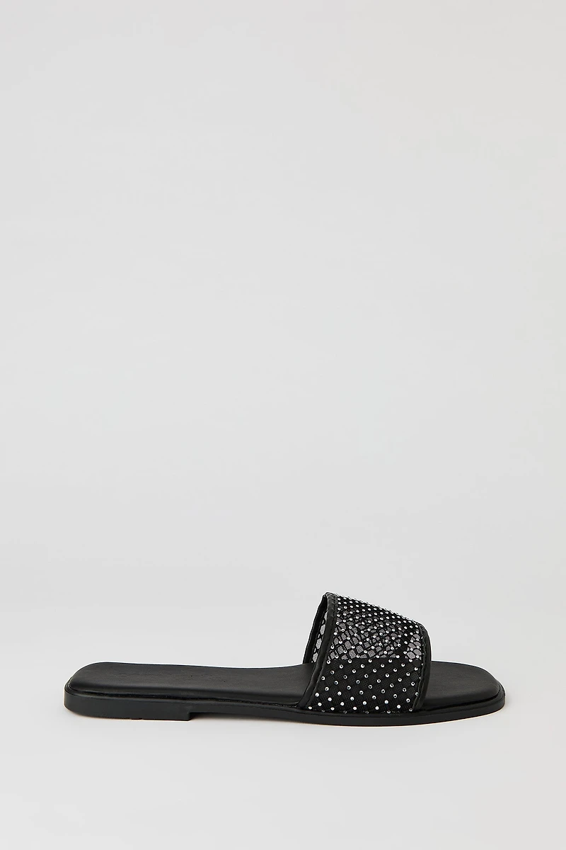 Rhinestone Mesh Band Sandal