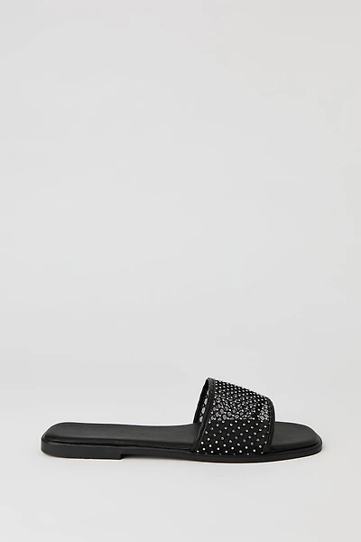 Rhinestone Mesh Band Sandal