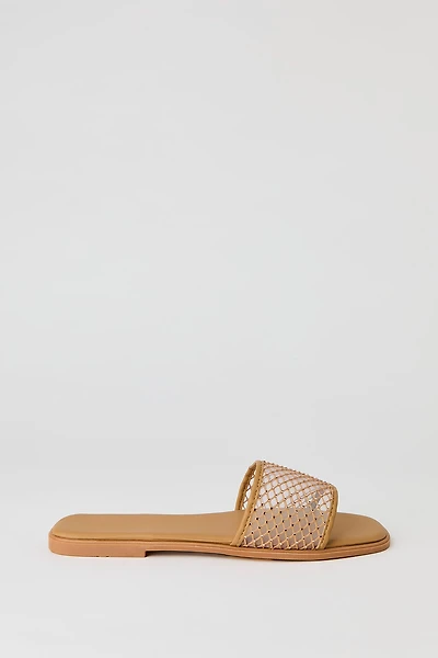 Sandales avec bandes en filet et pierres du Rhin