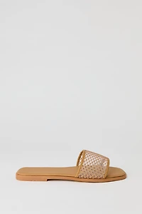 Sandales avec bandes en filet et pierres du Rhin