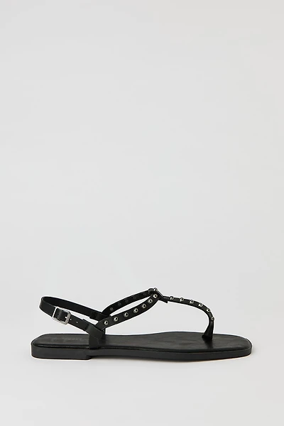 Faux Leather Studded Strap Sandal