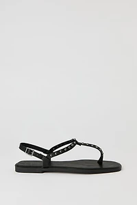 Faux Leather Studded Strap Sandal