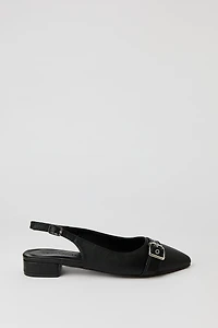 Faux Leather Mid Heel Sandal