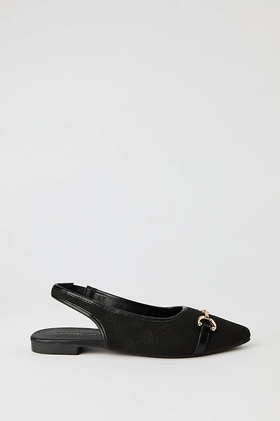 Patterned Snaffle Slingback Flats