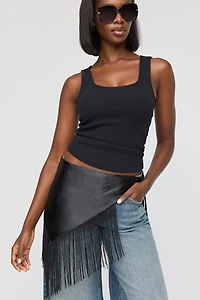 Satin Triangle Fringe Scarf