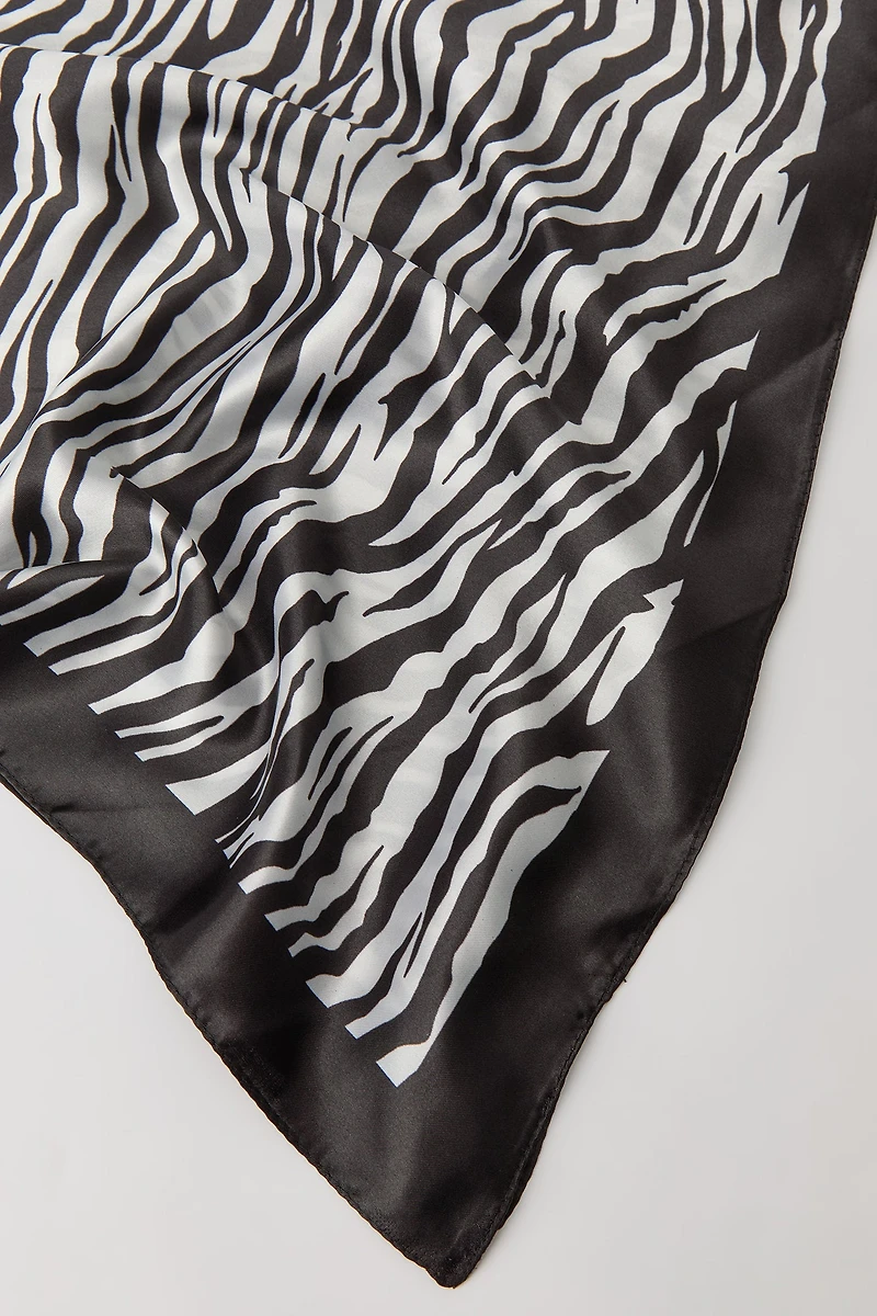 Animal Print Satin Scarf
