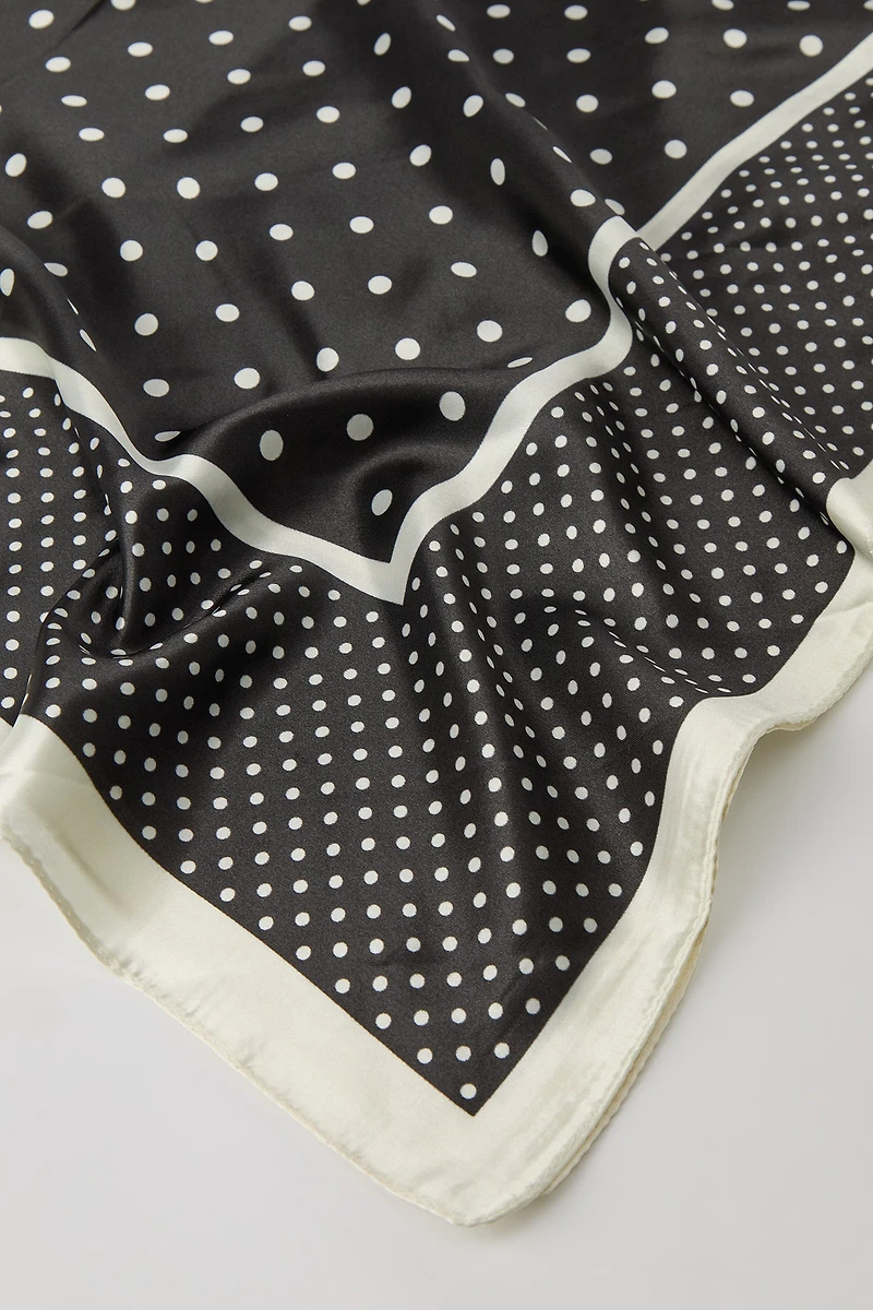Polka Dot Satin Scarf
