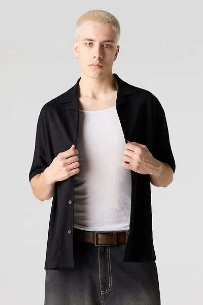 Textured Button-Up Top