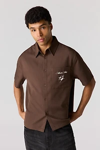 Haut carré boutonné imprimé