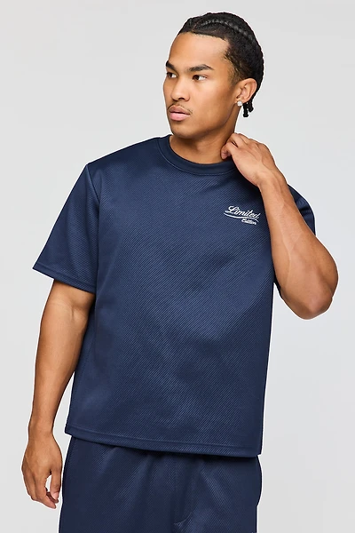 Textured Embroidered T-Shirt