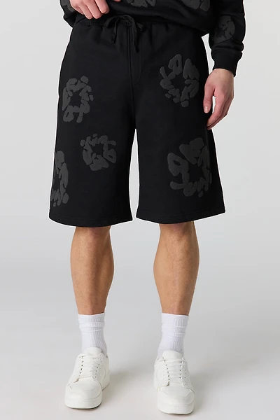Puff Print Baggy Fleece Short