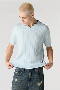 Ribbed Knit Polo