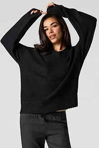 Mossy Knit V-Neck Sweater