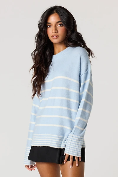 Mossy Knit Striped Sweater