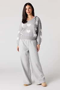 Jacquard Knit Hoodie Sweater