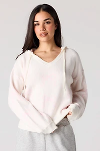 Jacquard Knit Hoodie Sweater