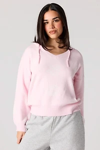 Jacquard Knit Hoodie Sweater