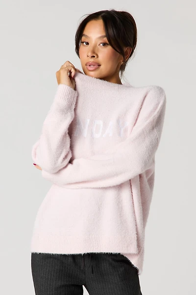 Embroidered Mossy Sweater